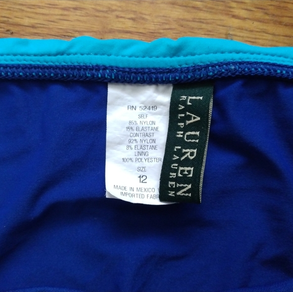 EUC Ladies Blue Two-Piece Ralph Lauren Bikini Swimsuit 12 - Picture 8 of 13